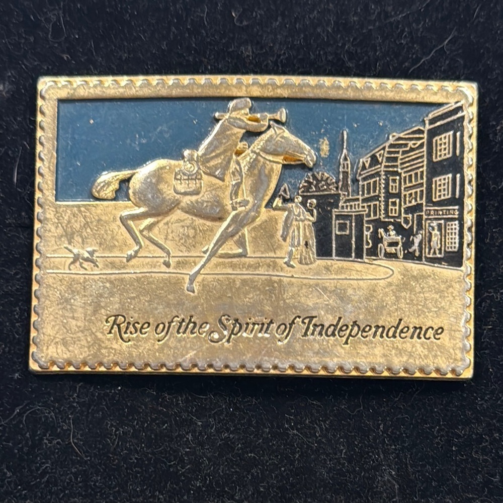 Vintage Gold and Blue Horse Rider Belt
